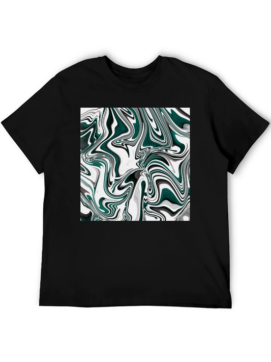 Abstract Swirl Graphic T-Shirt - Modern Art Tee