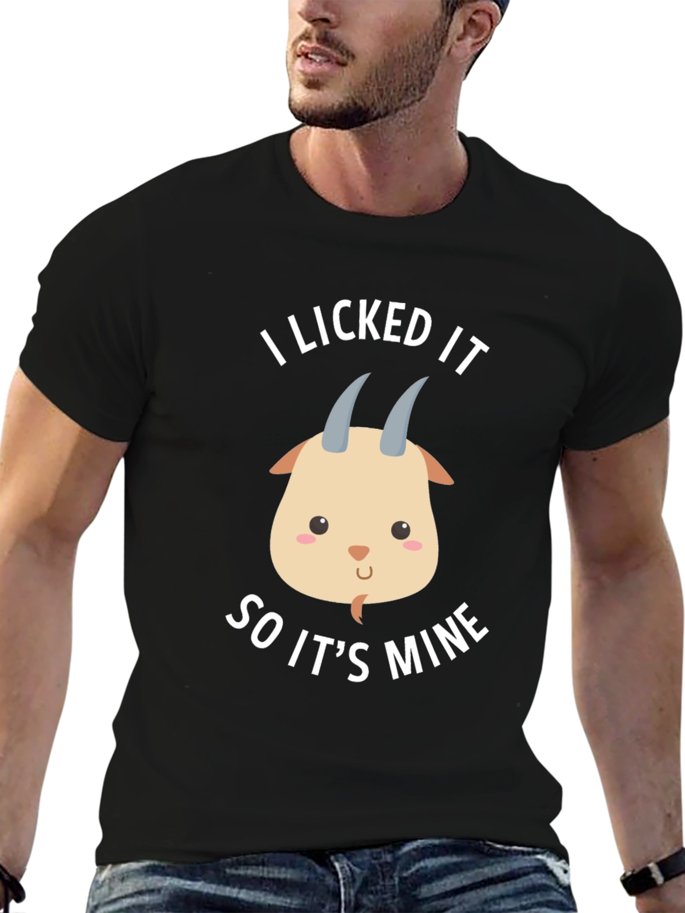 Funny Goat Licked It So Its Mine Graphic Tee