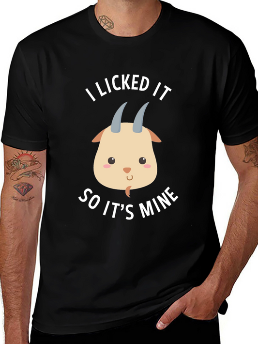 Funny Goat Licked It So Its Mine Graphic Tee