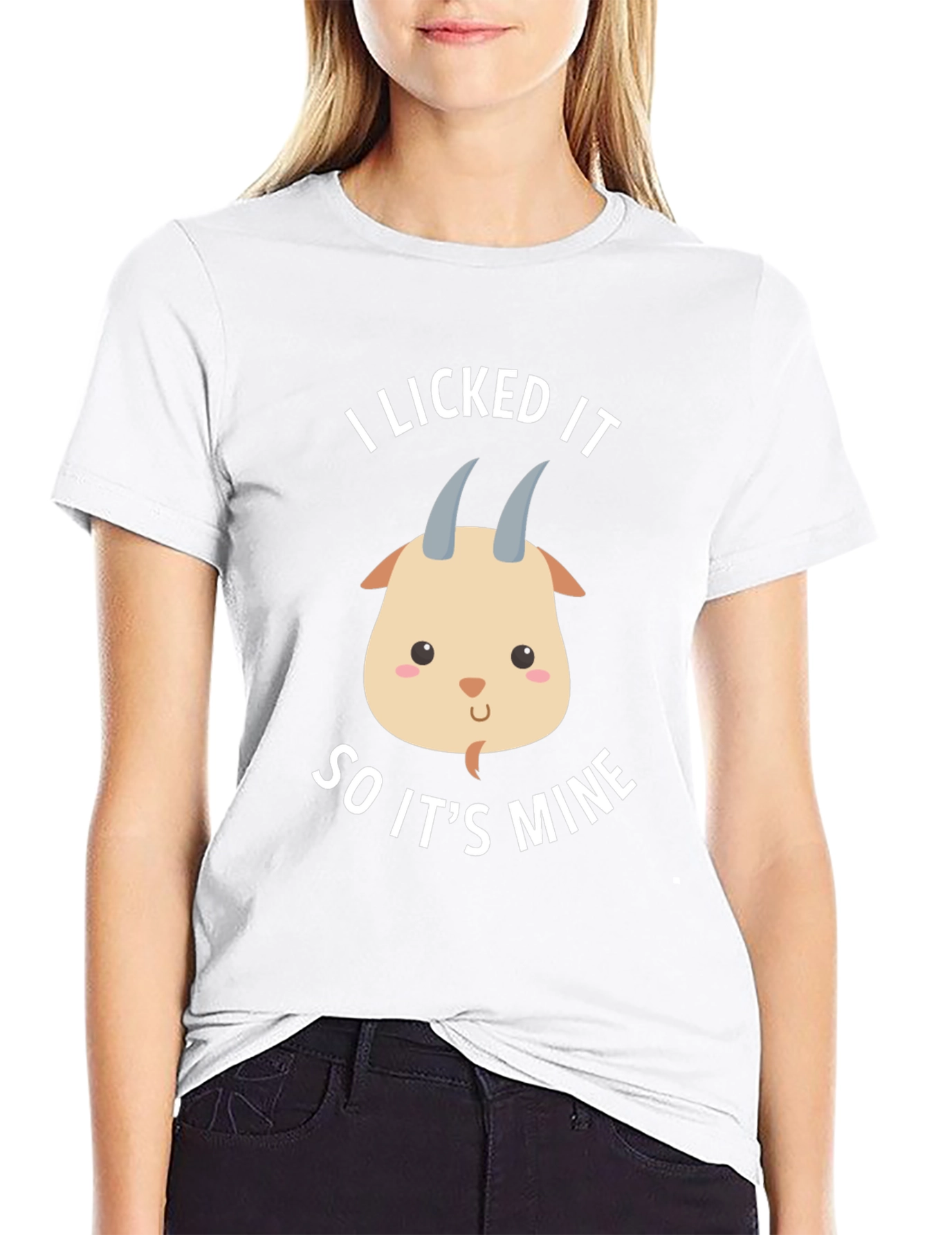 Funny Goat Licked It So Its Mine Graphic Tee