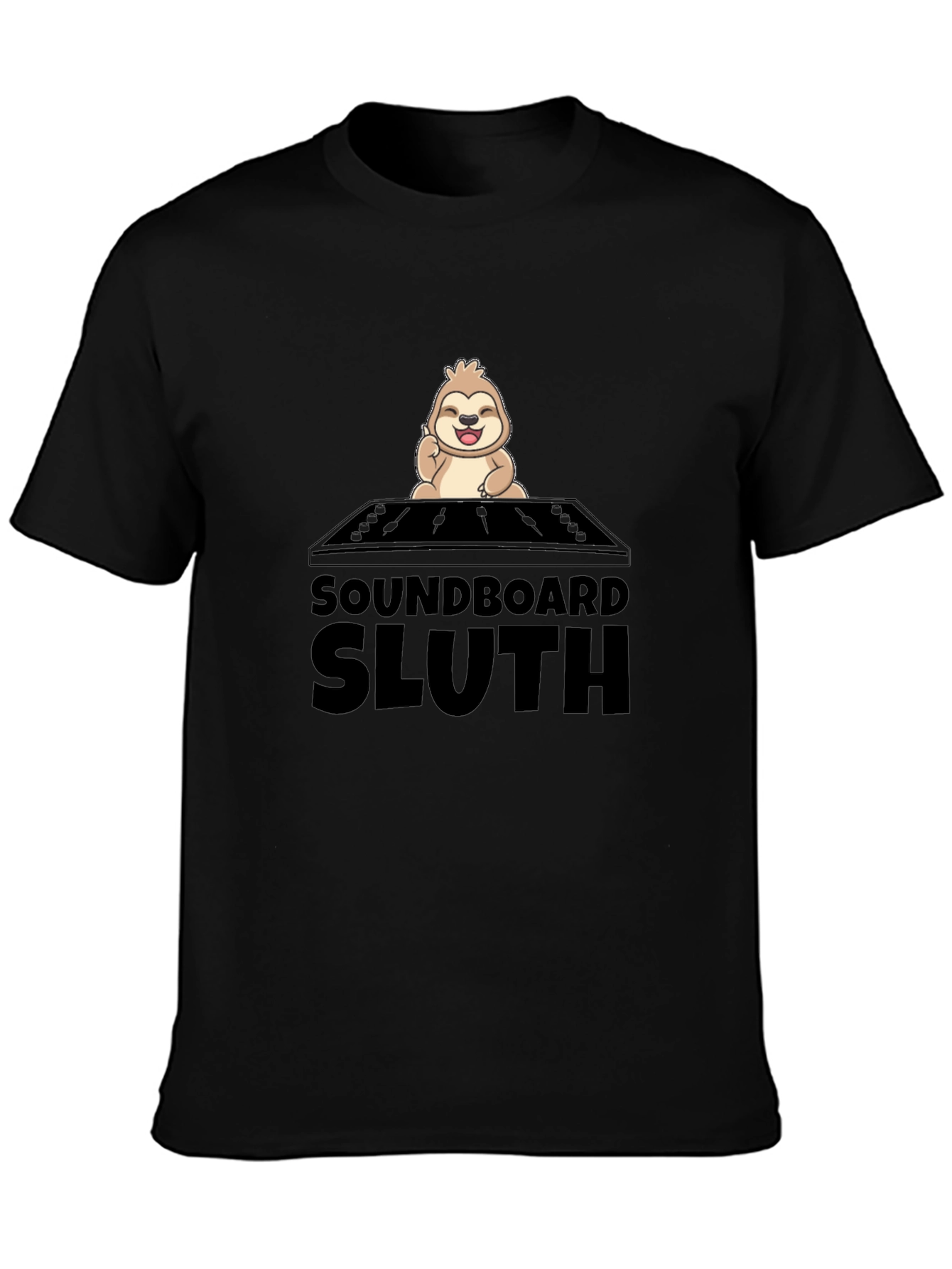 Soundboard Sloth Graphic Tee - Black