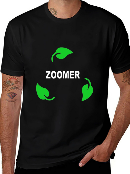 Eco Zoomer T-Shirt - Organic Cotton Green Leaf Design
