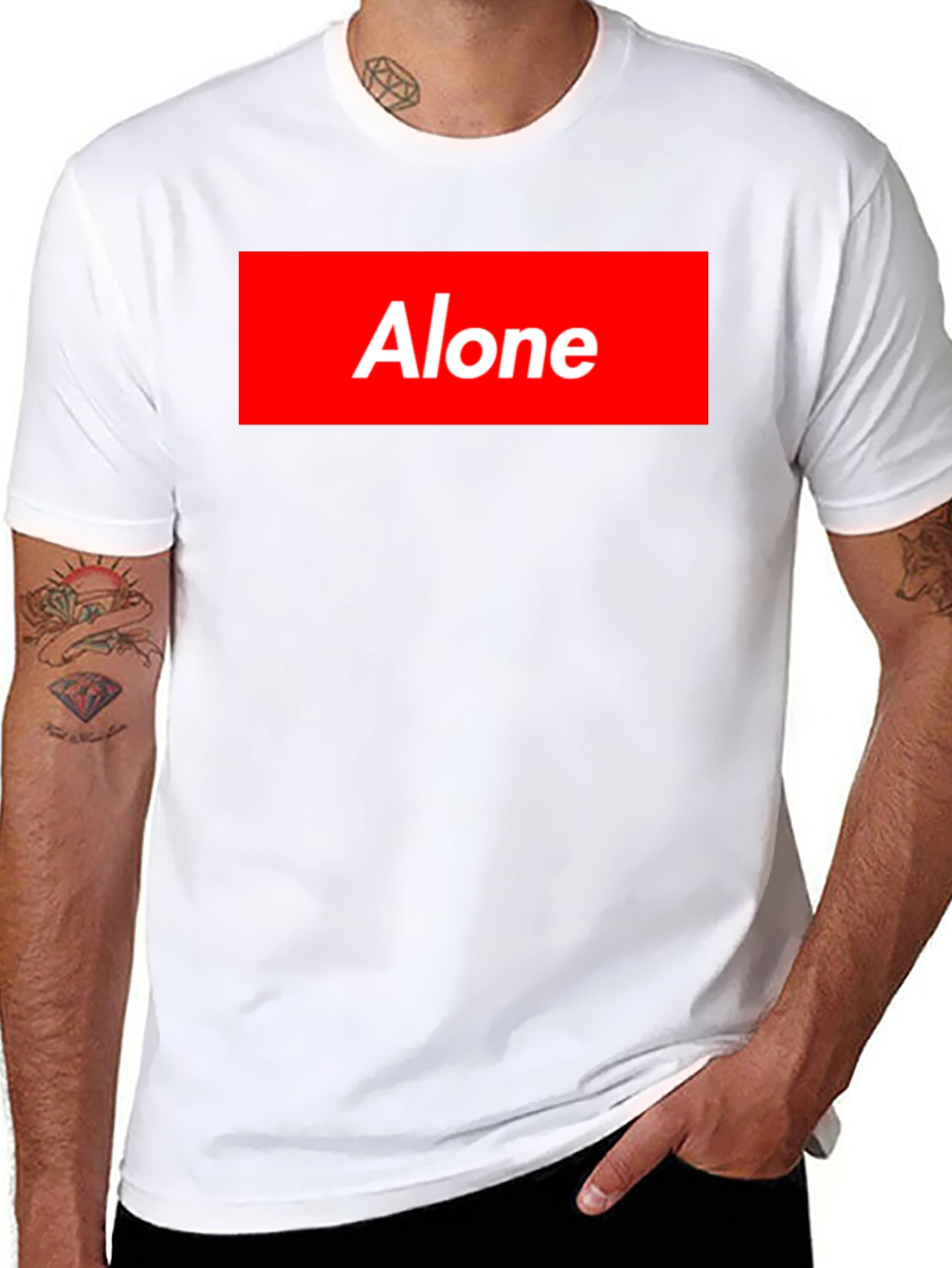 Alone Graphic Tee - Supreme Inspired Black T-Shirt