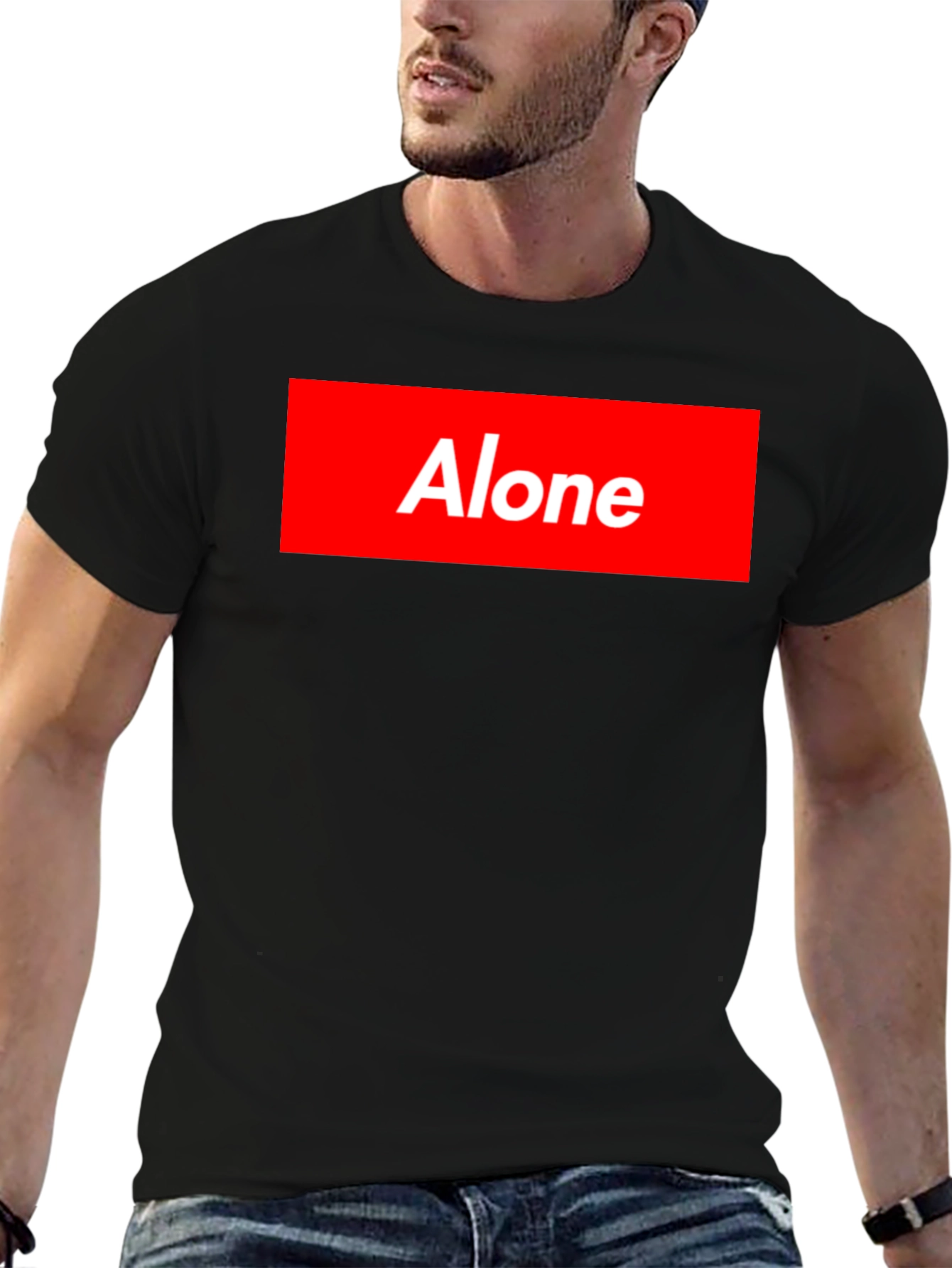Alone Graphic Tee - Supreme Inspired Black T-Shirt