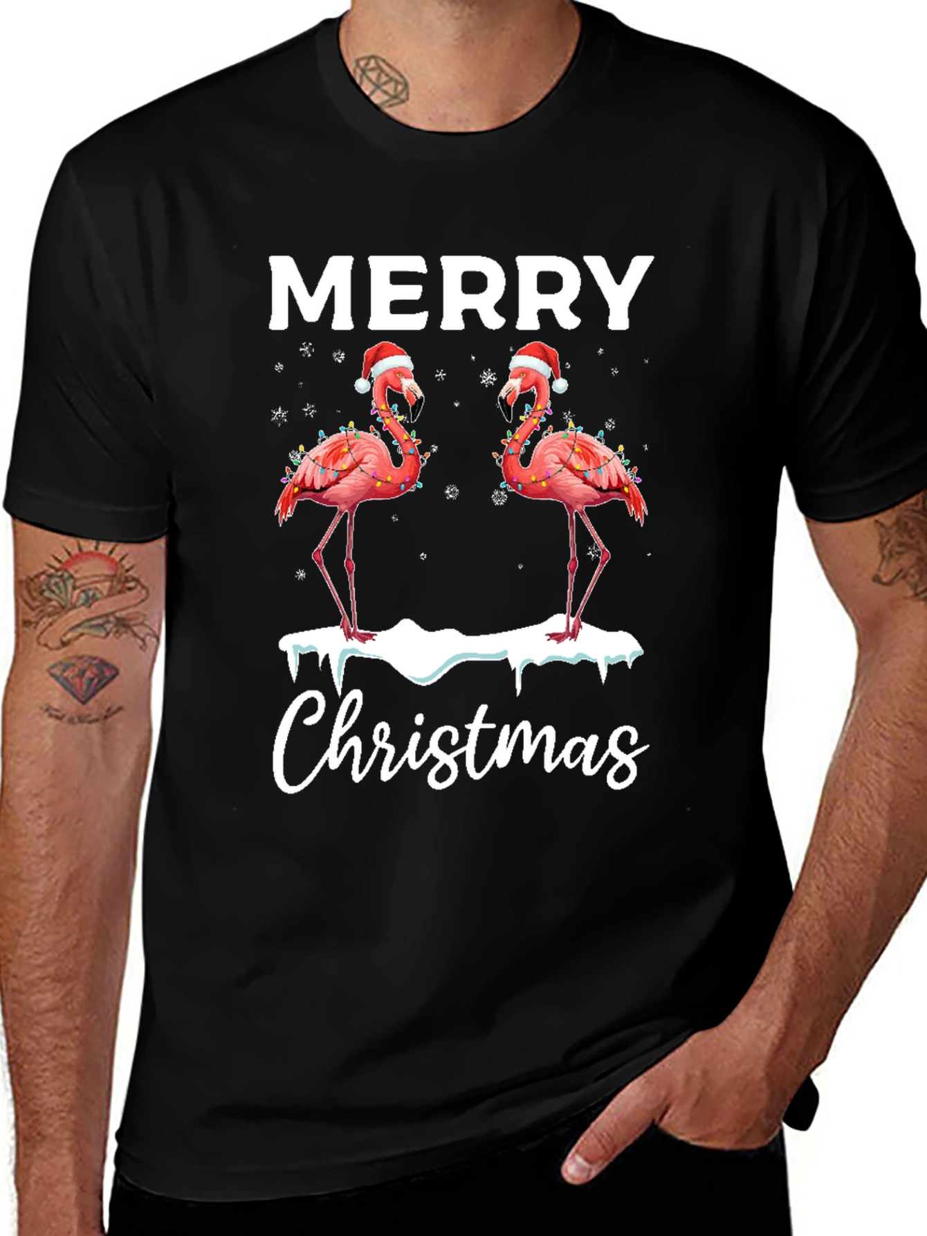 Merry Christmas Flamingo T-Shirt