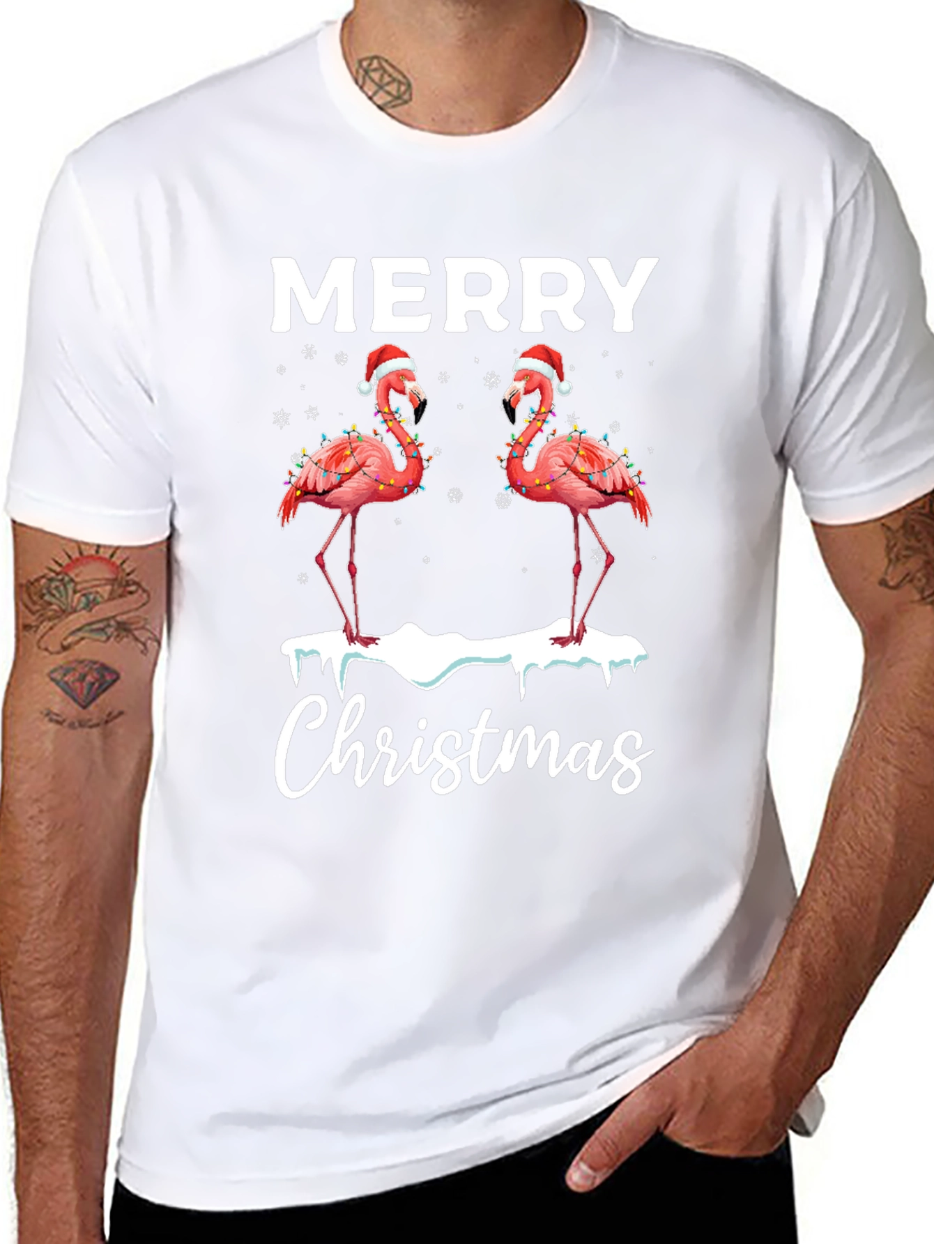 Merry Christmas Flamingo T-Shirt