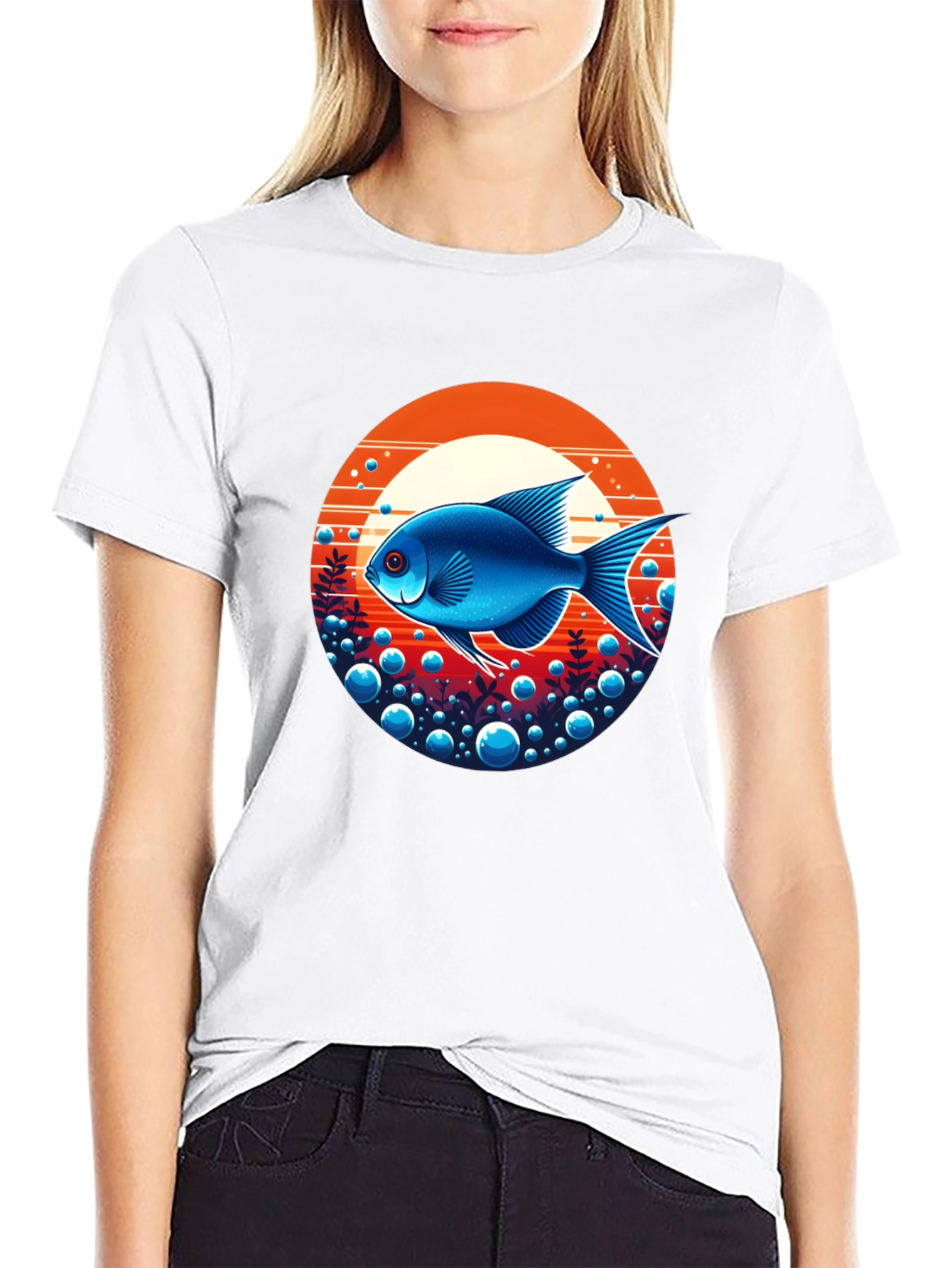 Cool Blue Fish Graphic Tee - Undersea Vibe!