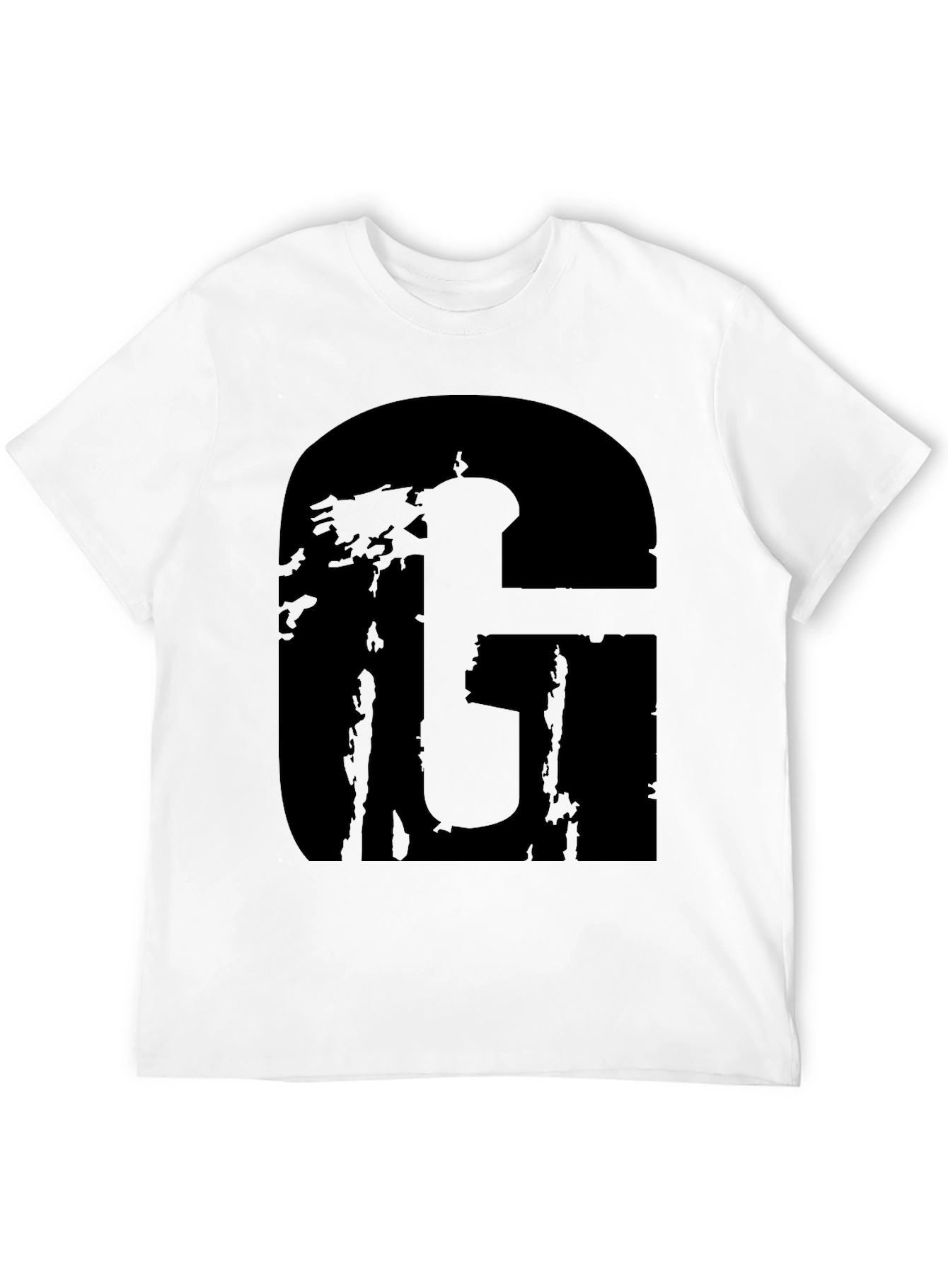 Black Graphic Tee with Bold Letter Design