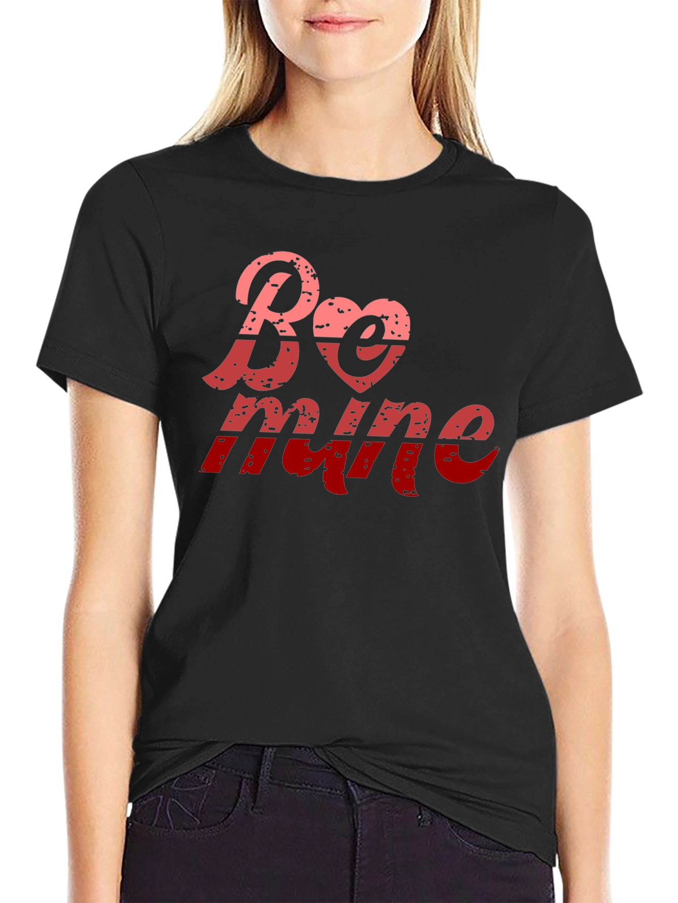 Be Mine Valentines Day Black T-Shirt