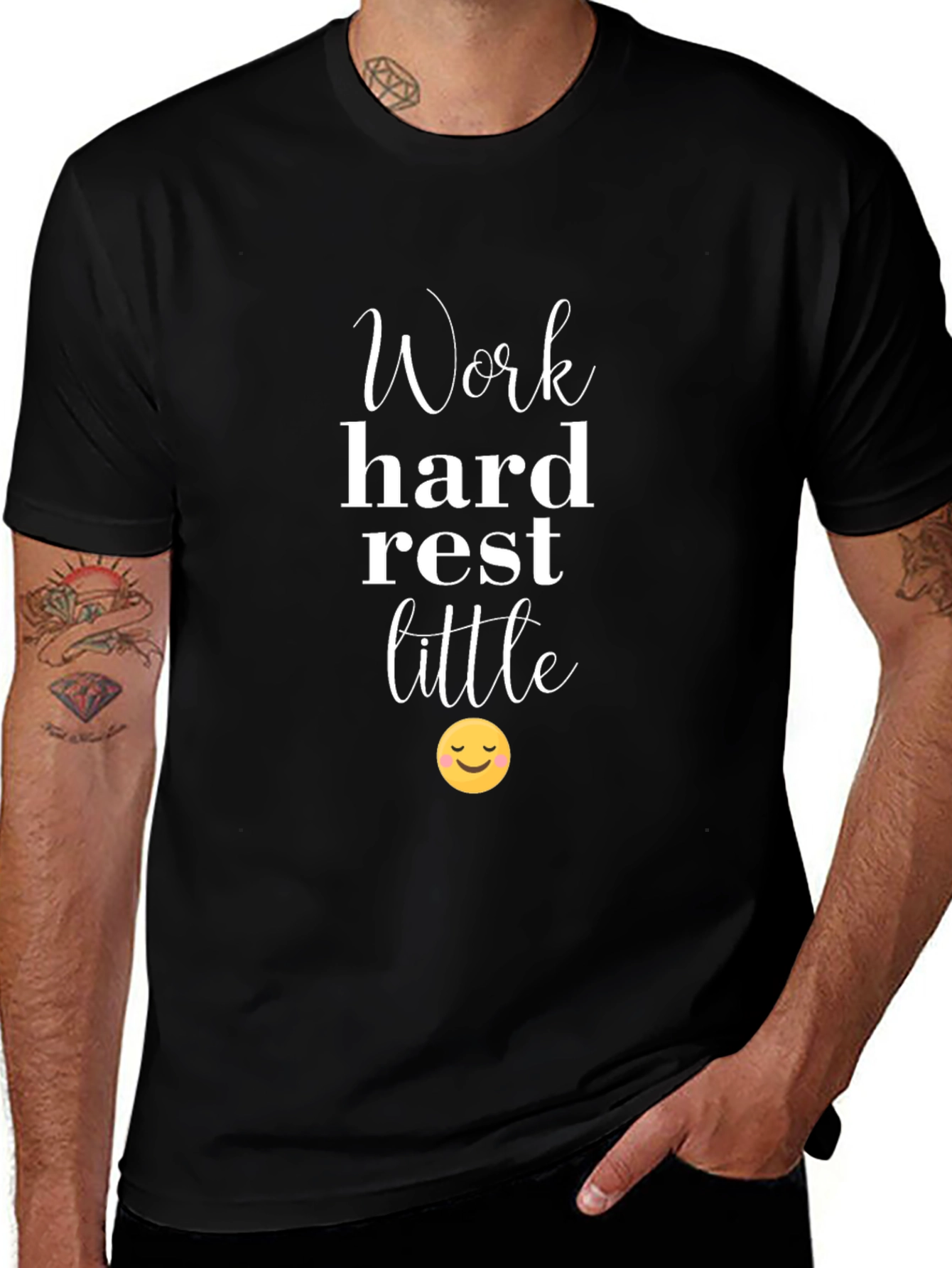 Work Hard Rest Little Black Graphic T-Shirt