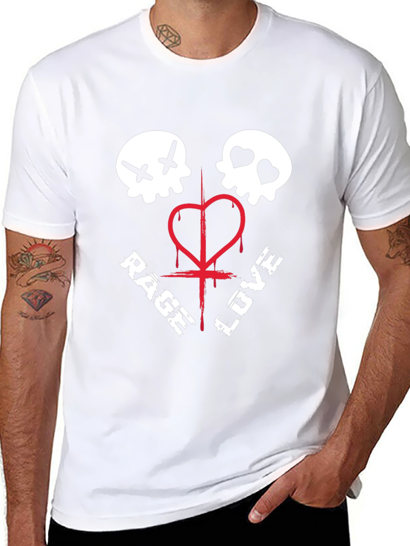 Rage Love Skull Graphic Tee