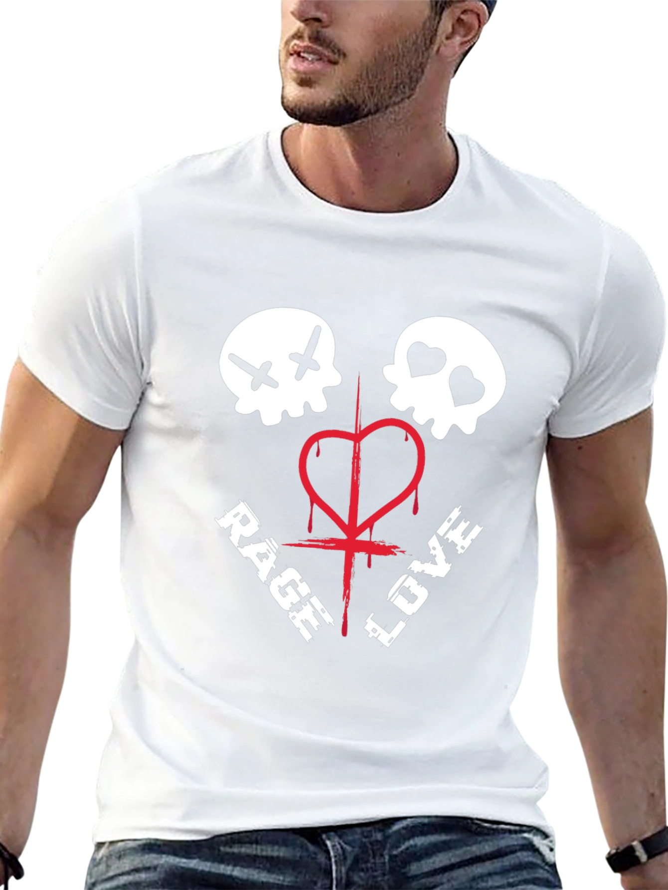 Rage Love Skull Graphic Tee