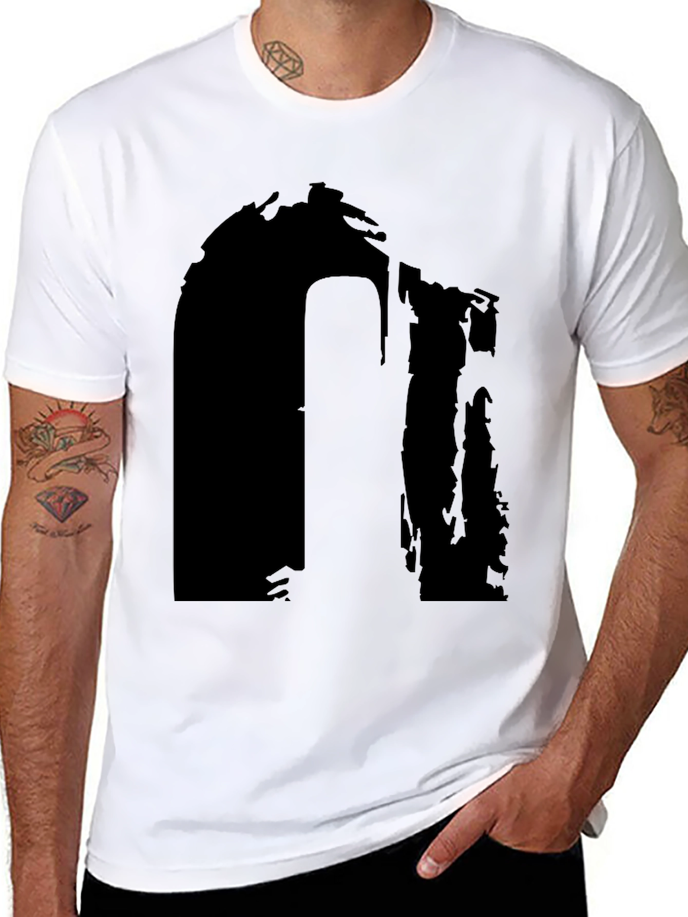 Abstract Black Graphic T-Shirt