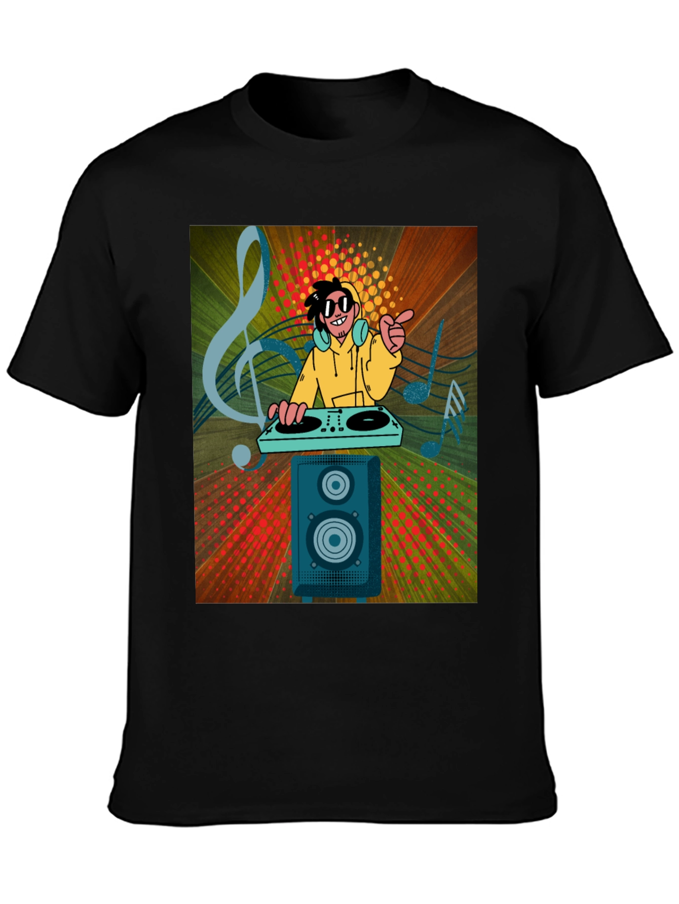 DJ Graphic Print Black T-Shirt