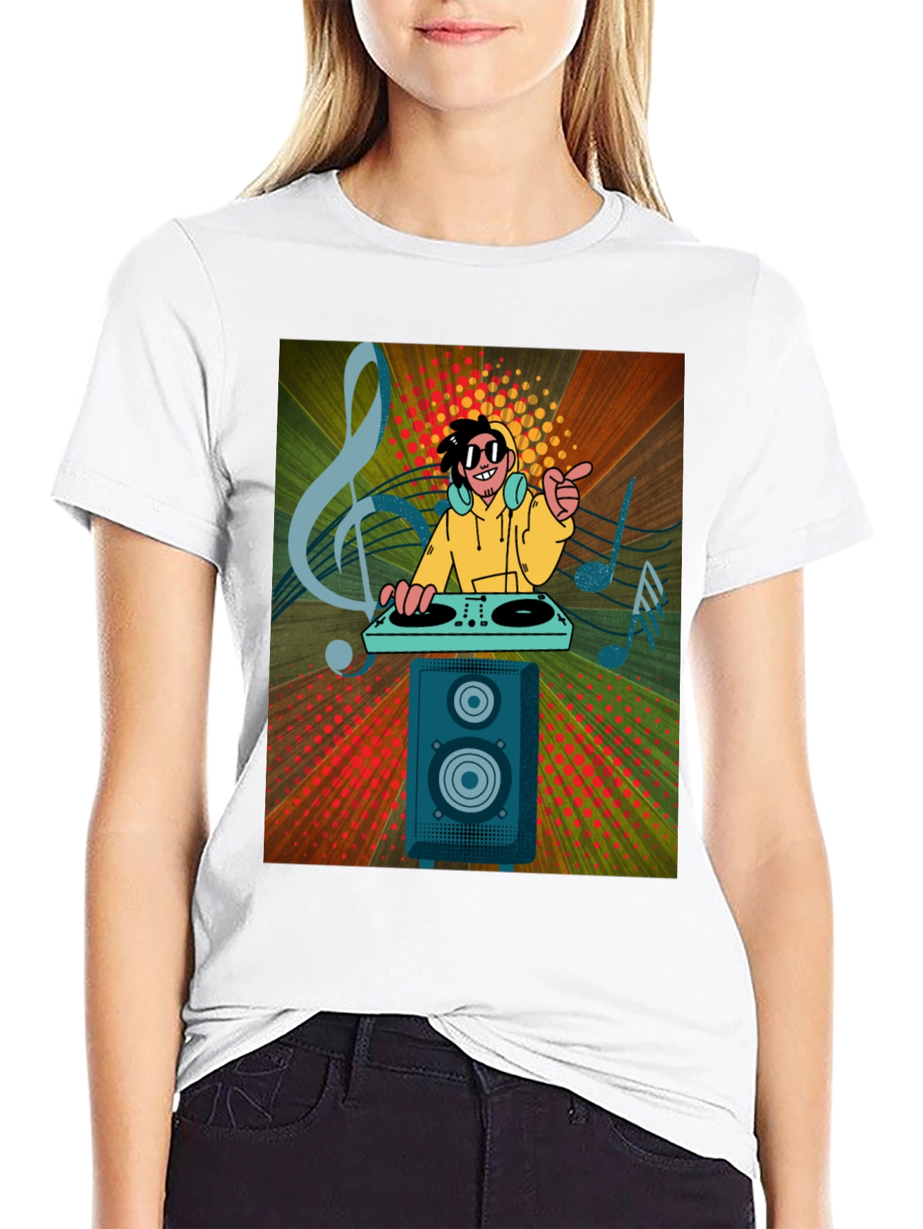 DJ Graphic Print Black T-Shirt