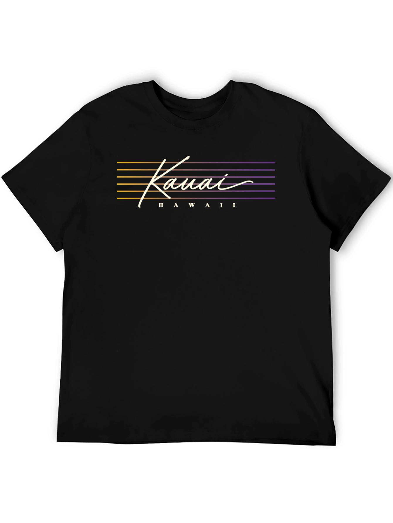 Kauai Hawaii Graphic Tee - Retro Style Black T-Shirt