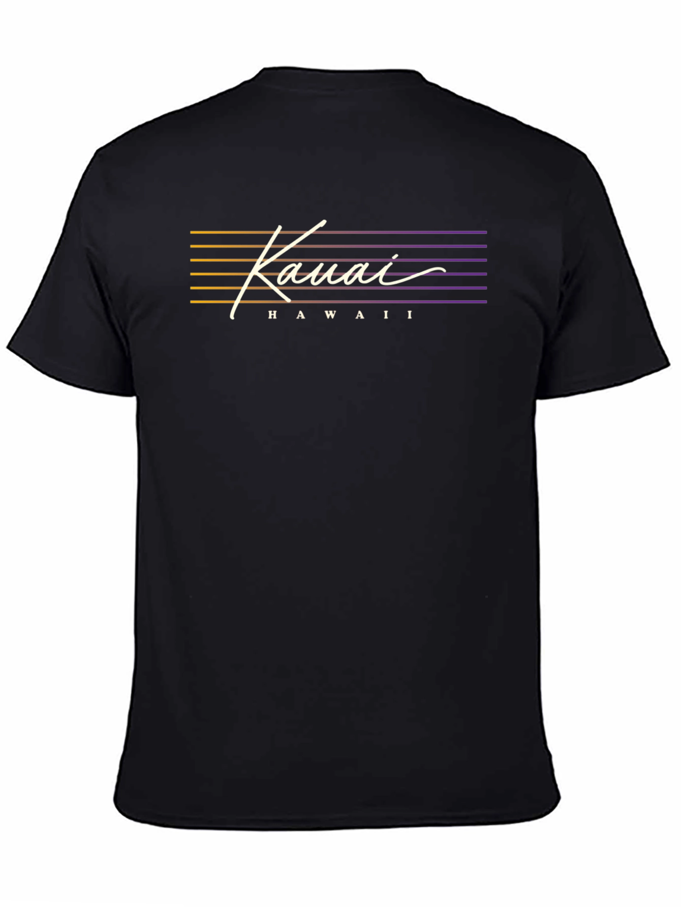 Kauai Hawaii Graphic Tee - Retro Style Black T-Shirt