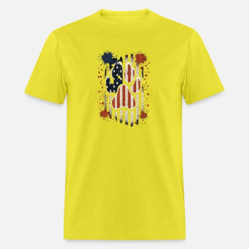 Memorial Day Dog Paw Print American Flag USA 4th