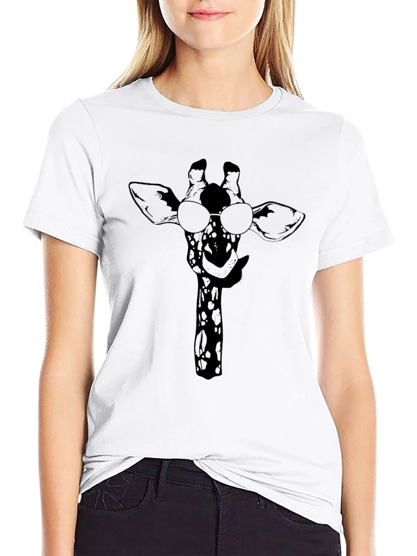 Cool Giraffe Black T-Shirt