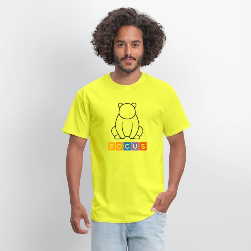 Minimal Panda Line Art with Colorful Focus Text