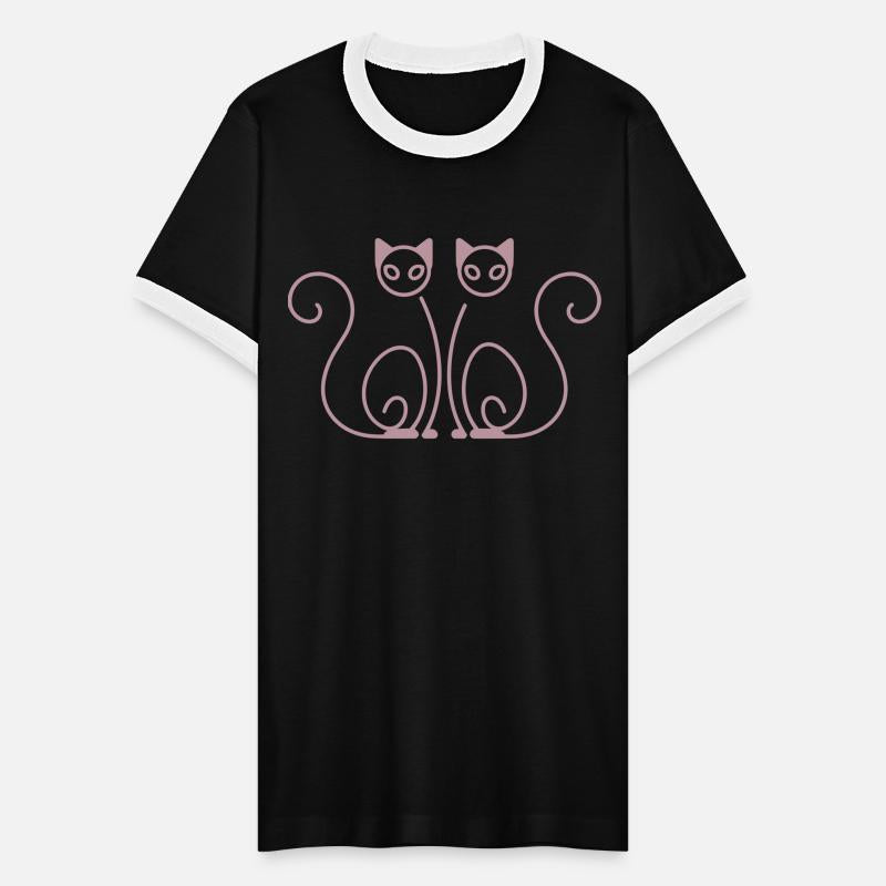 Mirrored Cats Line Vector One Color