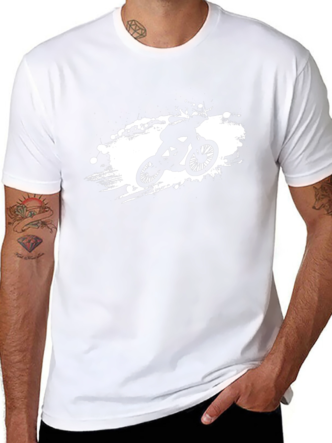 Cool Biker Graphic Tee - Black Cotton T-Shirt