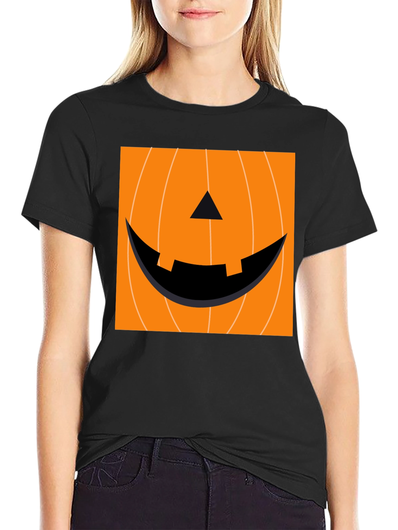 Halloween Pumpkin Face T-Shirt - Spooky Season Apparel