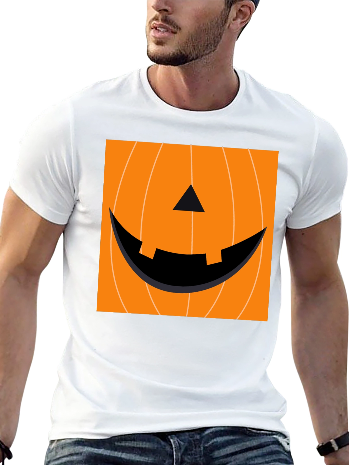 Halloween Pumpkin Face T-Shirt - Spooky Season Apparel
