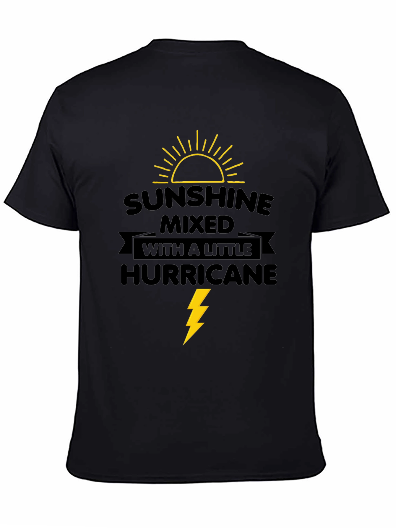 Sunshine Hurricane Graphic T-Shirt - Mens Black Tee