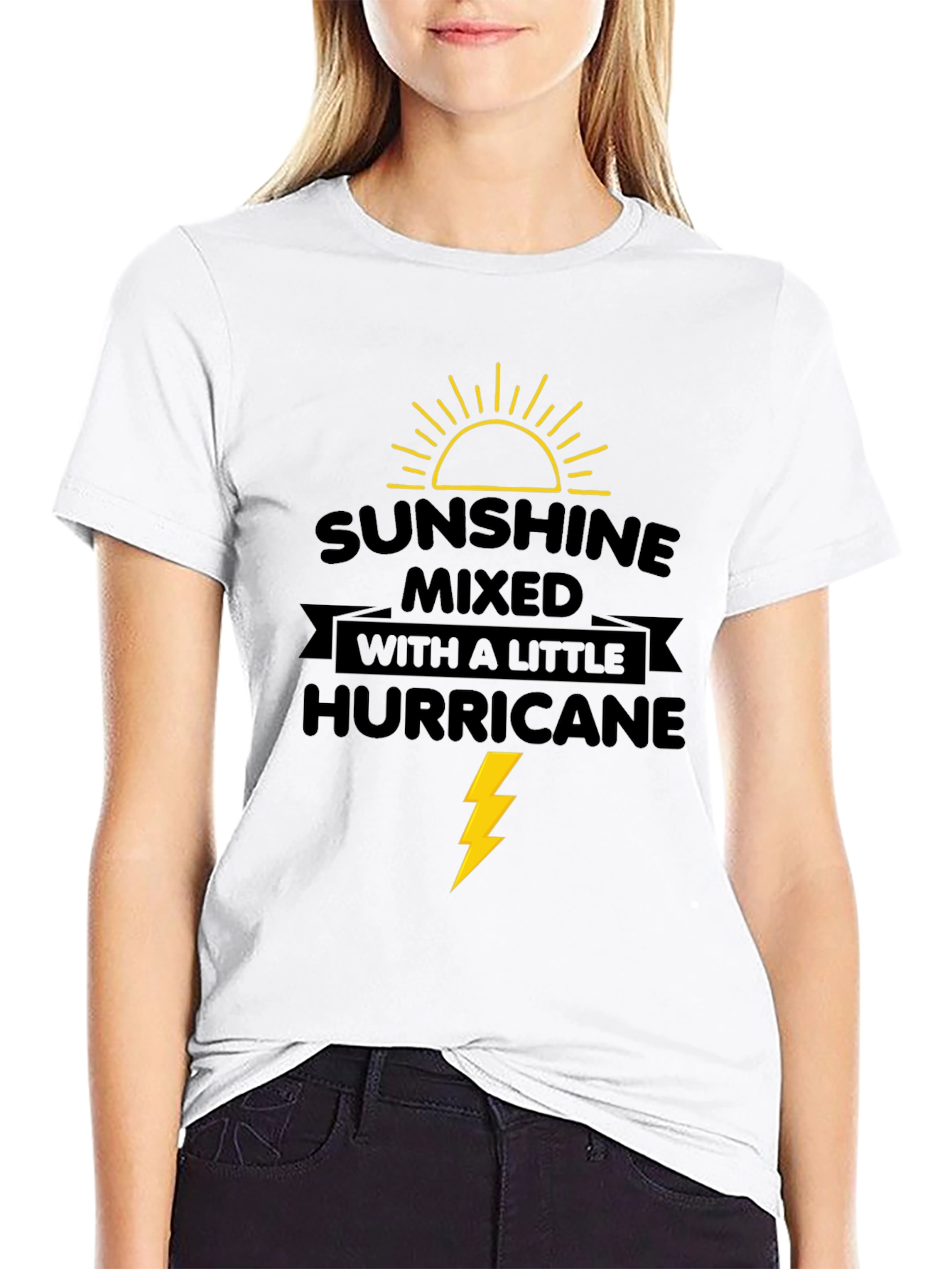 Sunshine Hurricane Graphic T-Shirt - Mens Black Tee