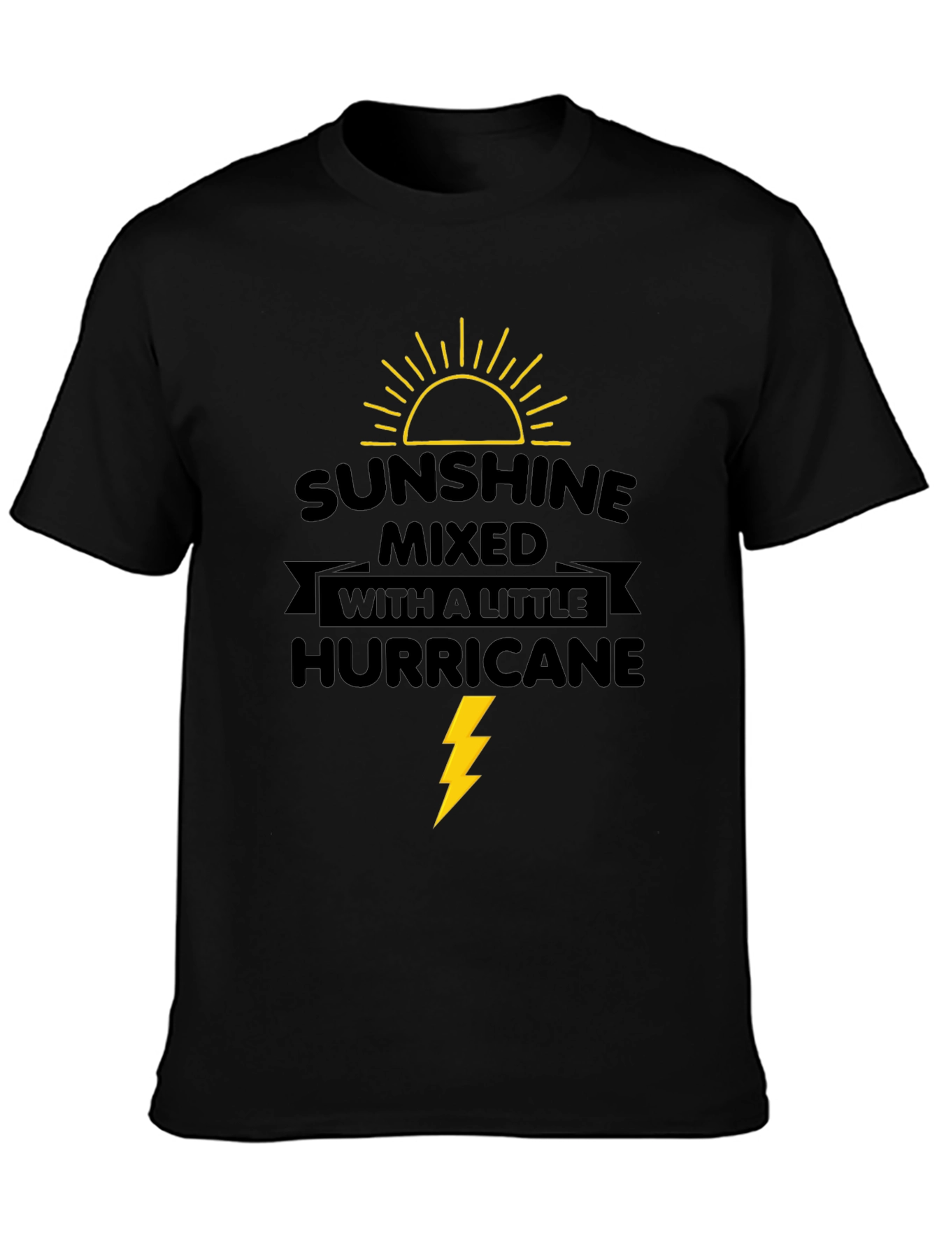 Sunshine Hurricane Graphic T-Shirt - Mens Black Tee