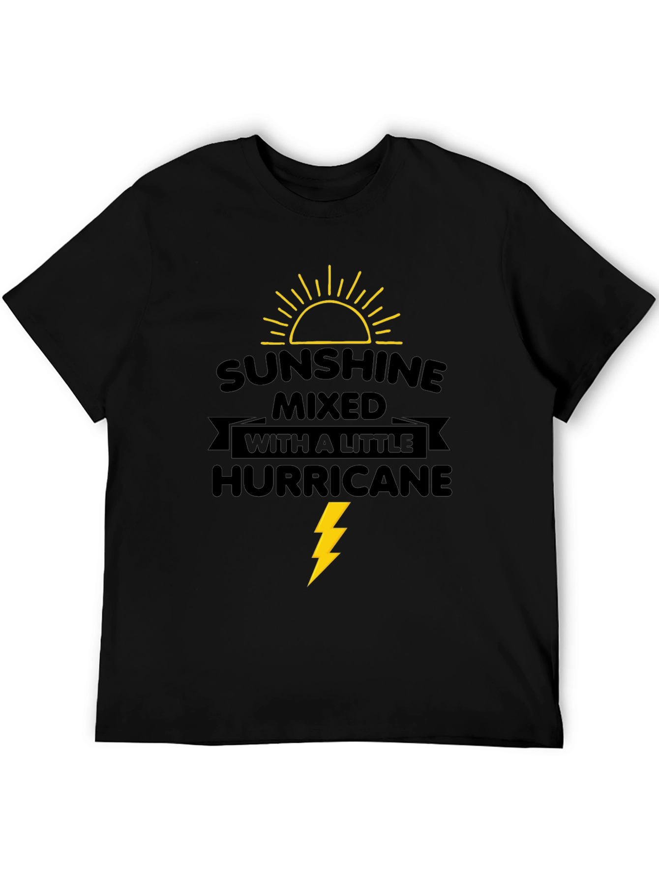 Sunshine Hurricane Graphic T-Shirt - Mens Black Tee