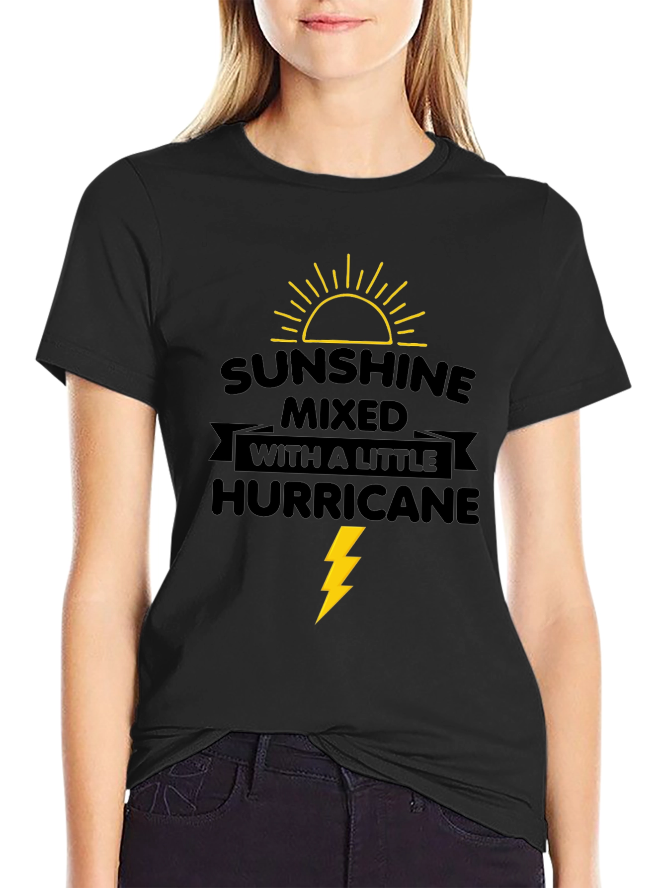Sunshine Hurricane Graphic T-Shirt - Mens Black Tee