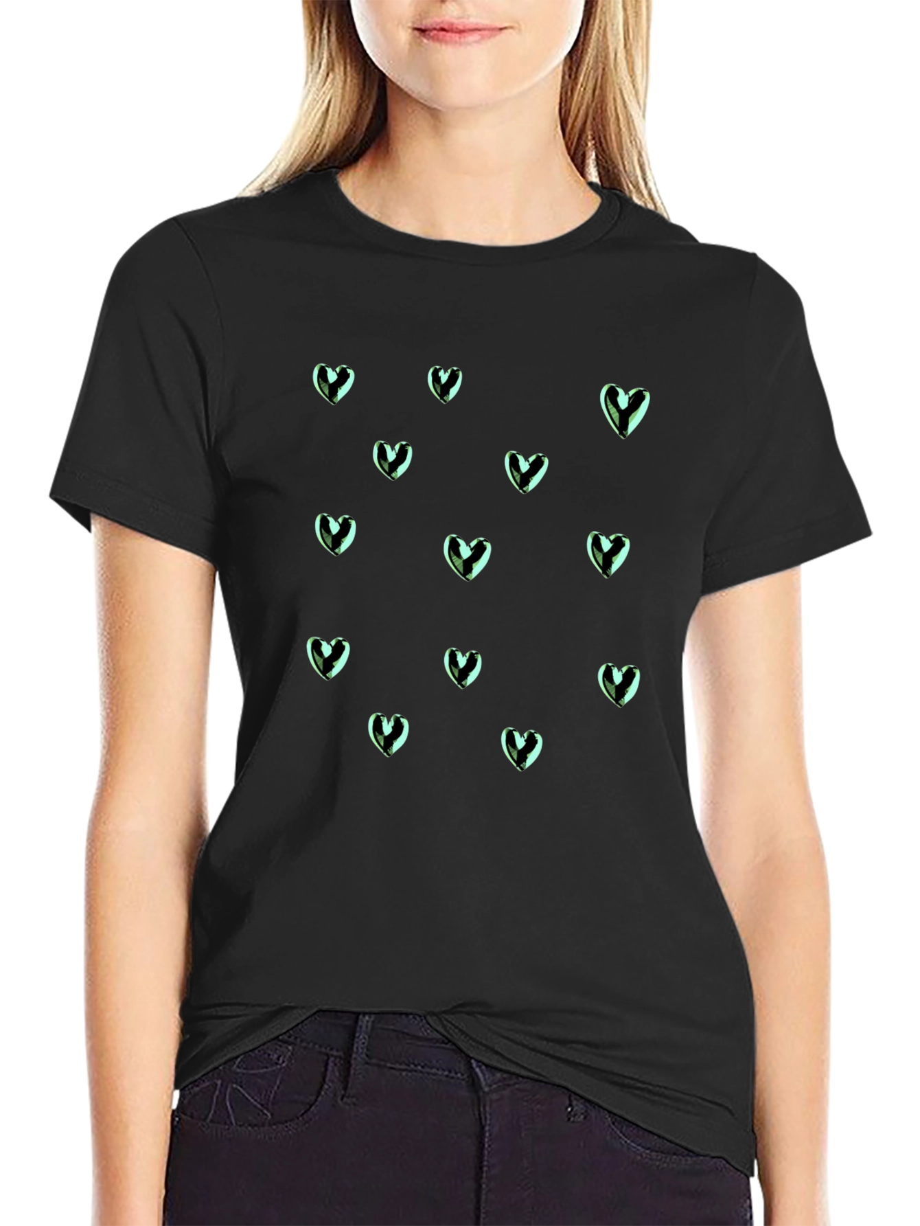 Heart Pattern T-Shirt - Stylish & Comfortable