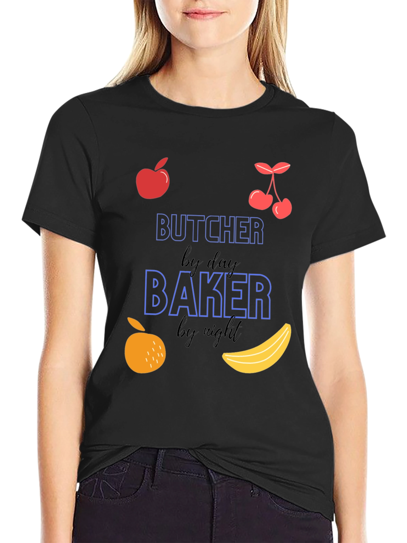 Butcher by Day Baker by Night Novelty T-Shirt