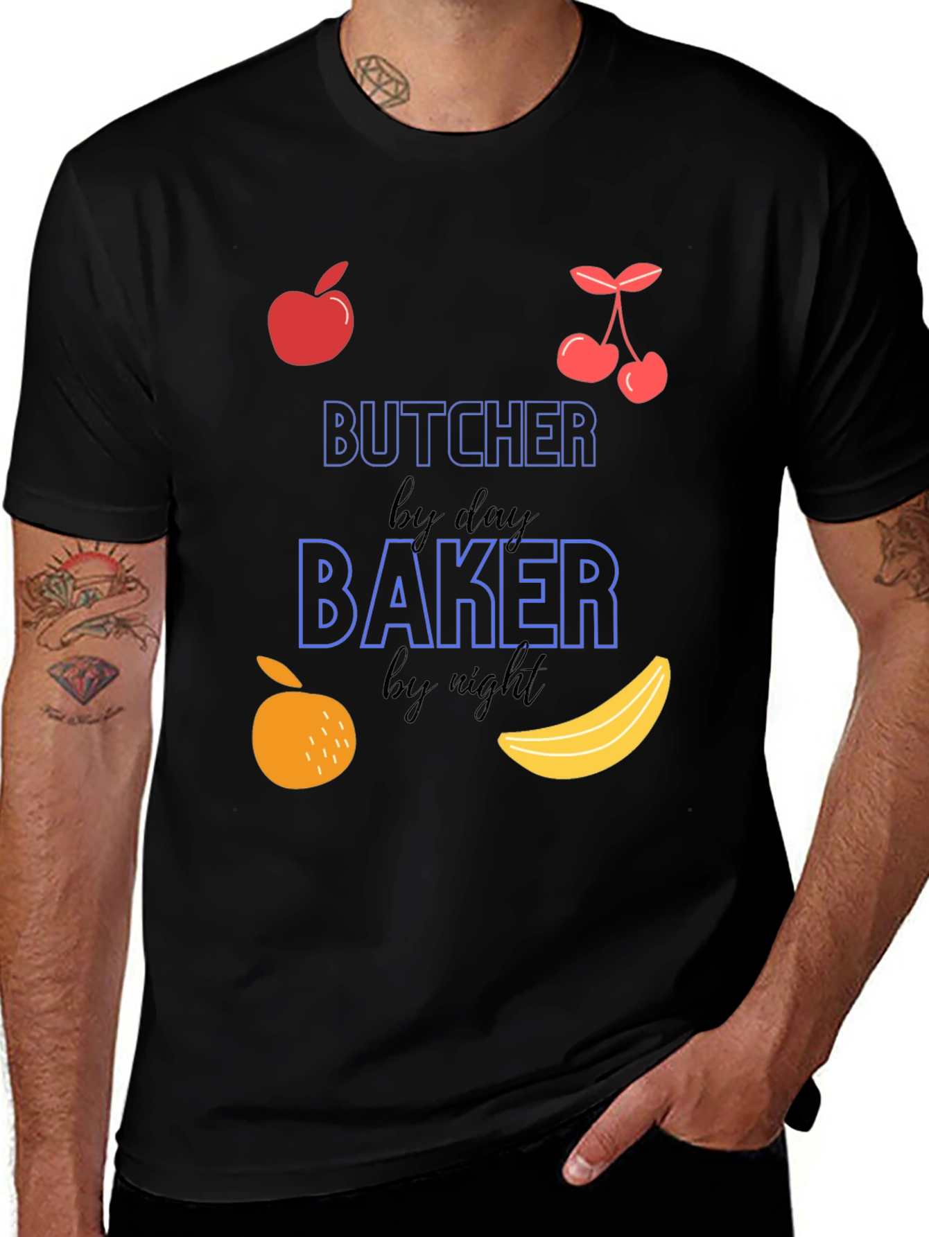 Butcher by Day Baker by Night Novelty T-Shirt