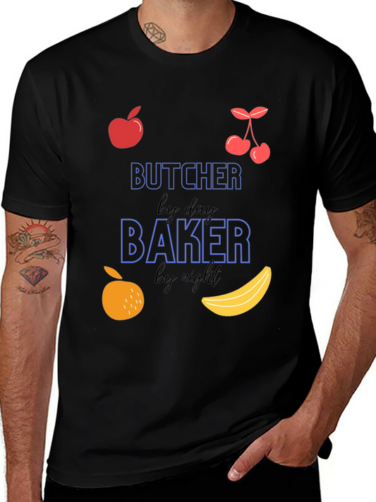 Butcher by Day Baker by Night Novelty T-Shirt