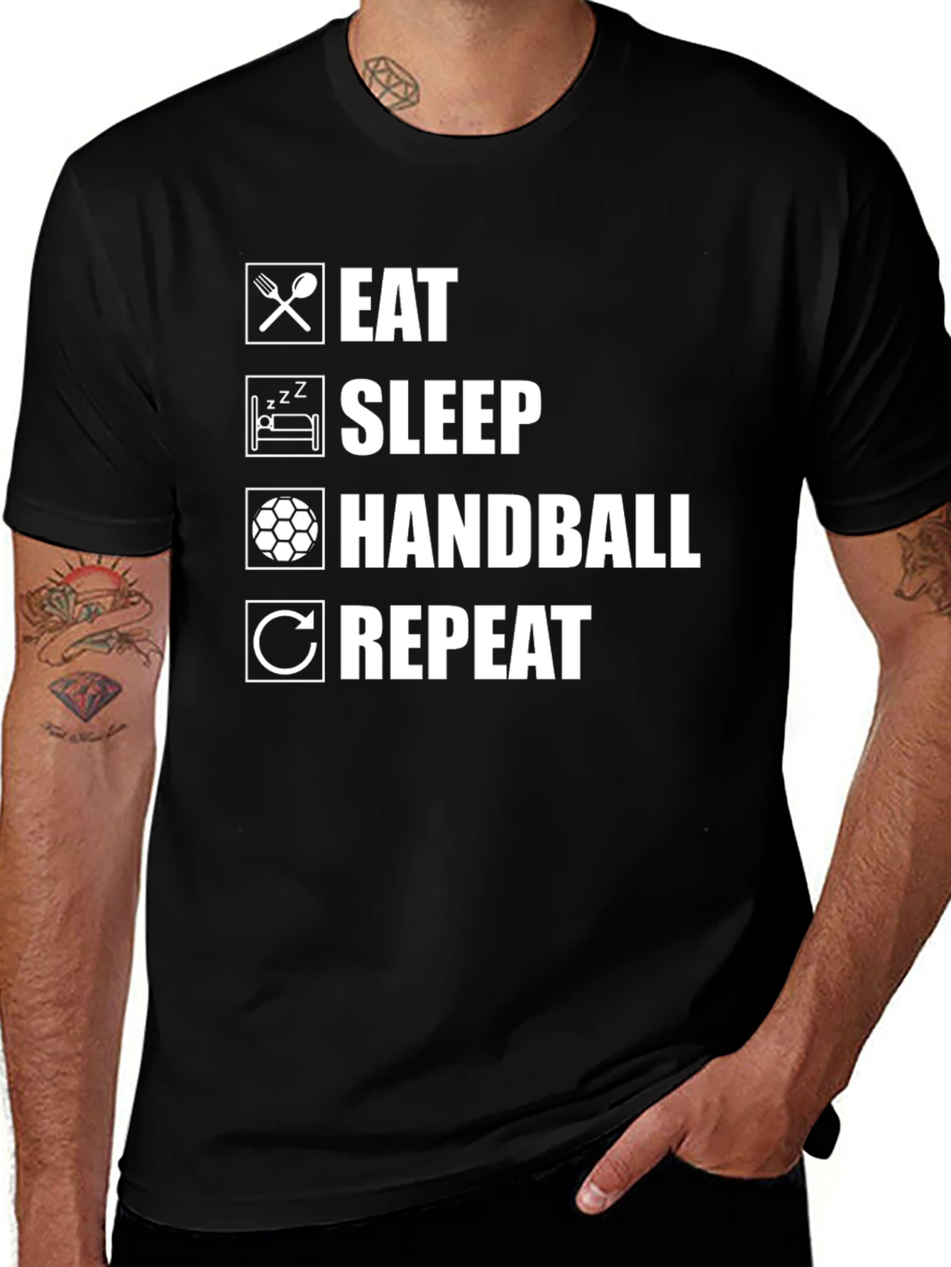 Eat Sleep Handball Repeat T-Shirt - Sport Tee