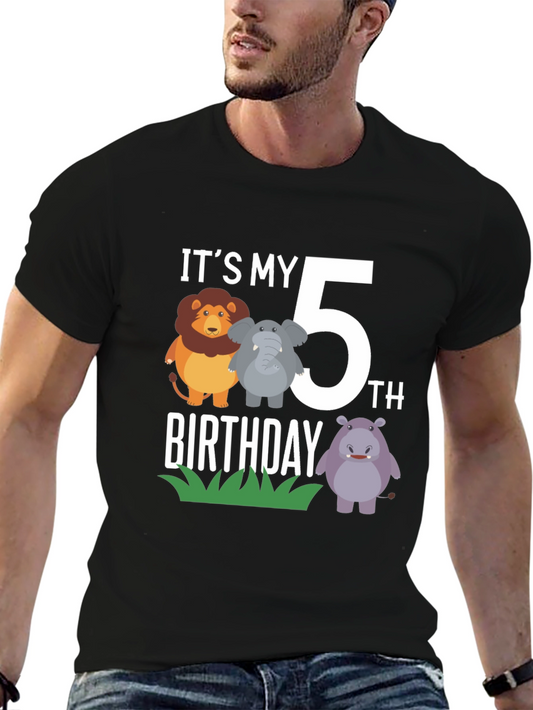 Its My 5th Birthday T-Shirt Cute Animal Design