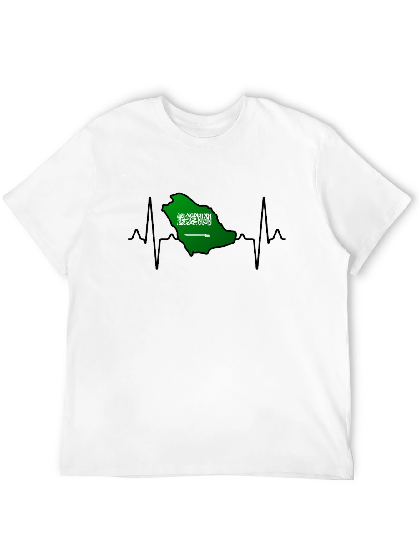 Saudi Arabia Heartbeat T-Shirt - Black