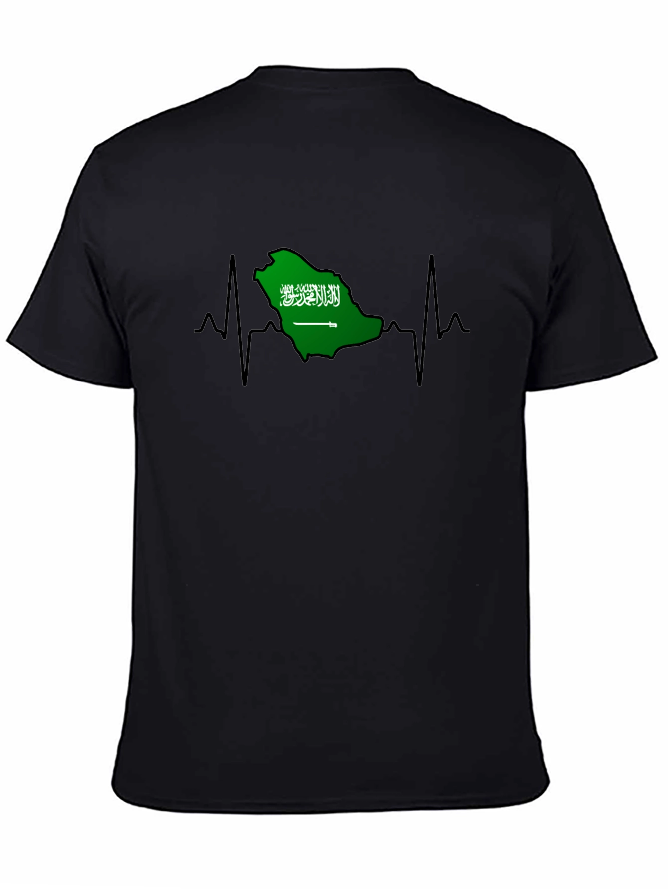 Saudi Arabia Heartbeat T-Shirt - Black
