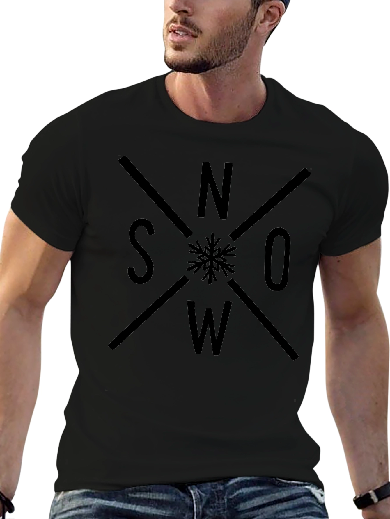 Snowflake Graphic Tee - Unisex Black T-Shirt