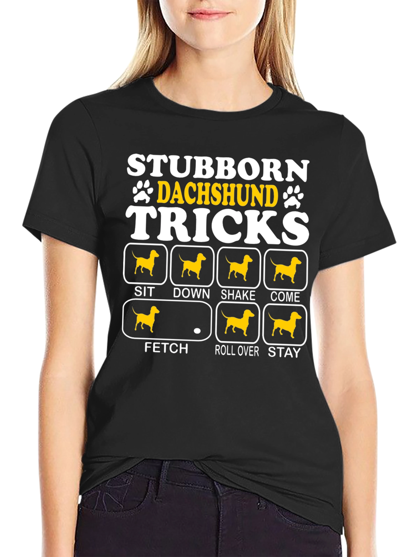 Stubborn Dachshund Tricks Graphic T-Shirt