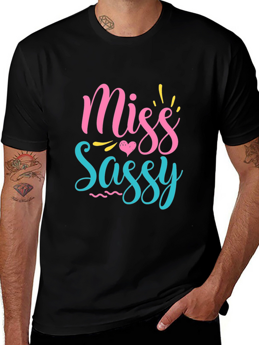 Miss Sassy Graphic Print Black T-Shirt