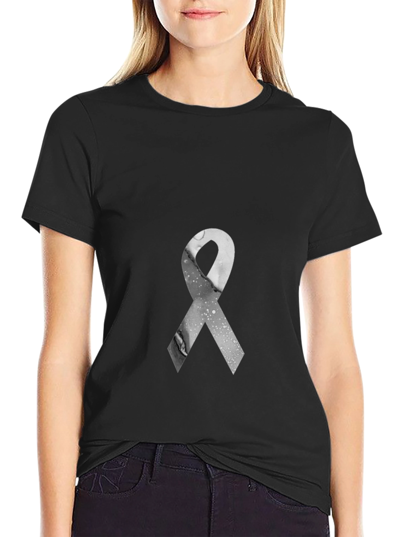 Awareness Ribbon Graphic Tee - Unisex Black T-Shirt