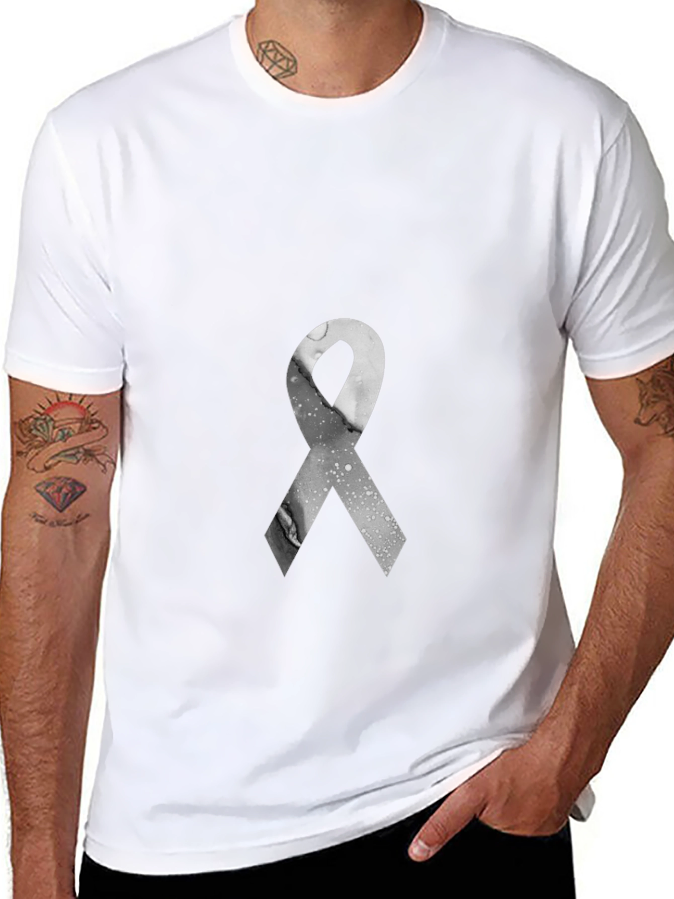 Awareness Ribbon Graphic Tee - Unisex Black T-Shirt