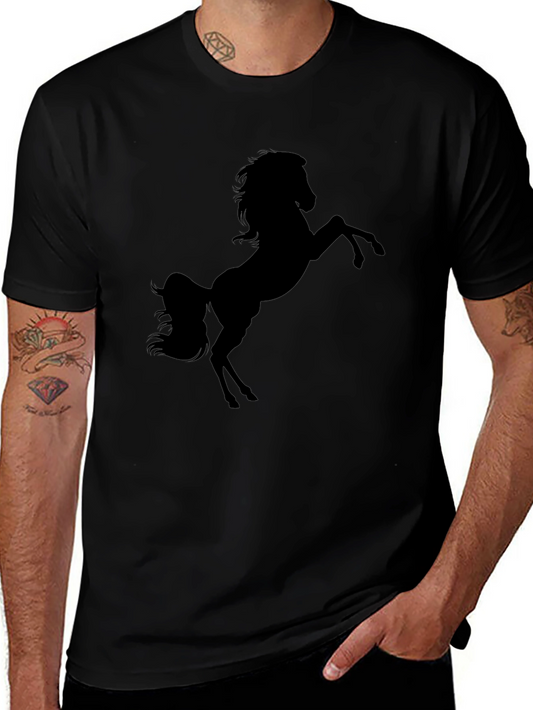 Black Horse Silhouette Graphic T-Shirt