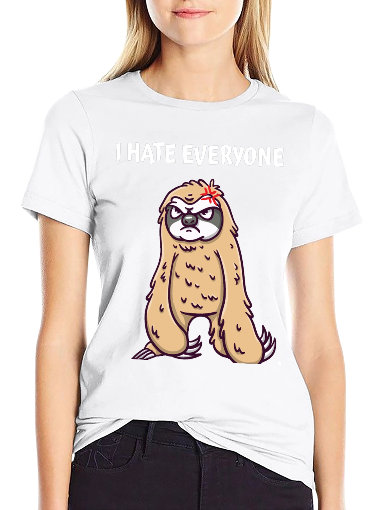 I Hate Everyone Sloth T-Shirt - Funny Graphic Tee