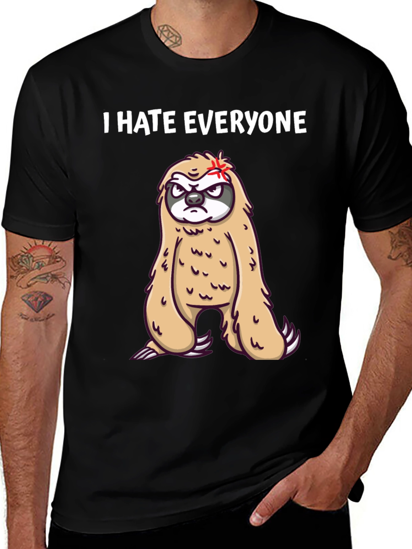 I Hate Everyone Sloth T-Shirt - Funny Graphic Tee