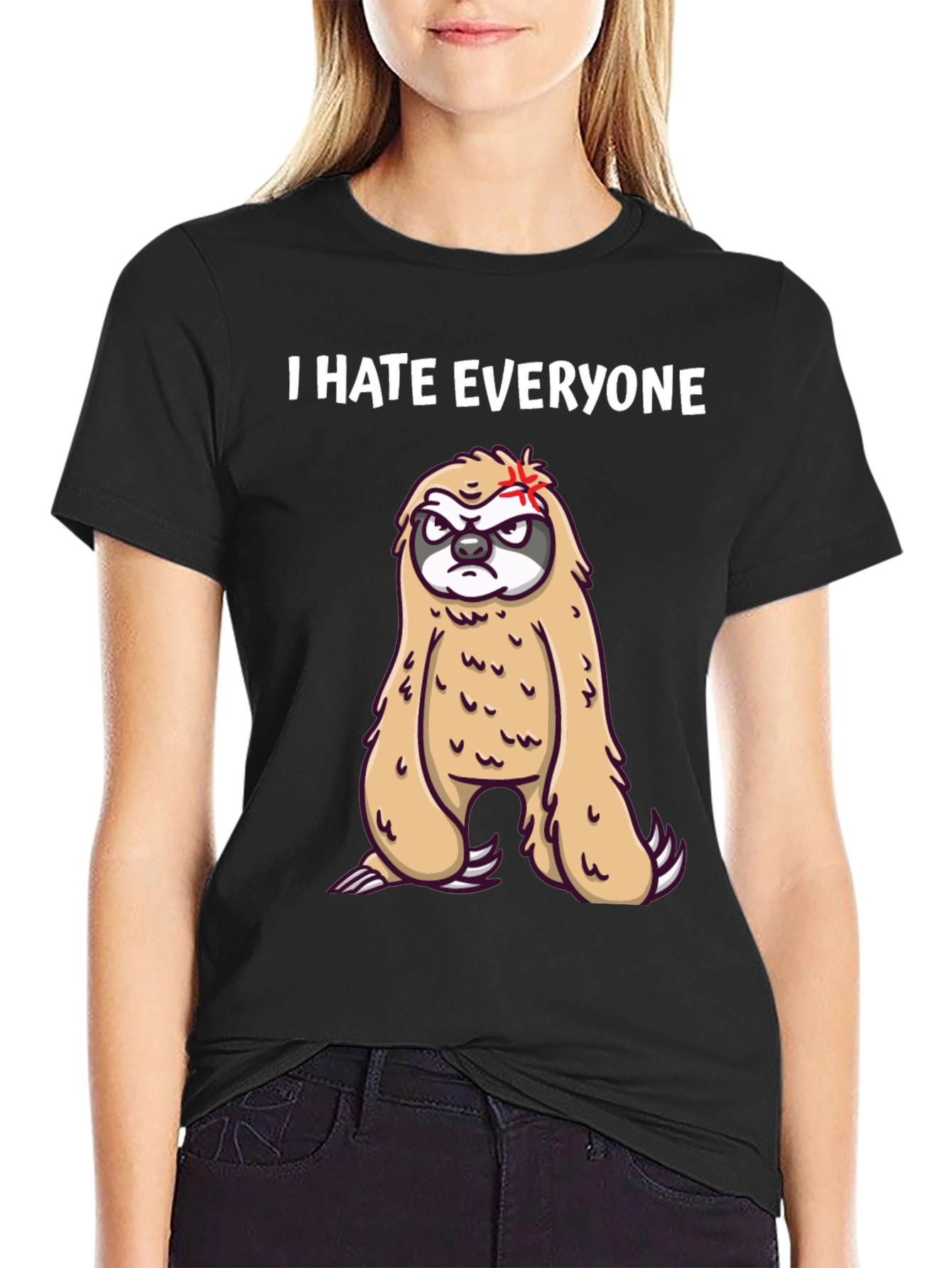 I Hate Everyone Sloth T-Shirt - Funny Graphic Tee